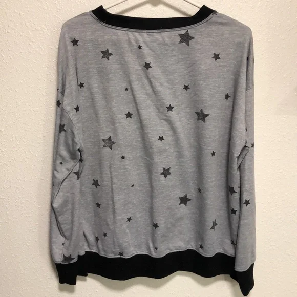 Splendid Women’s Jersey Crew Neck Long Sleeve Star Lounge Top Size XL - Picture 4 of 4